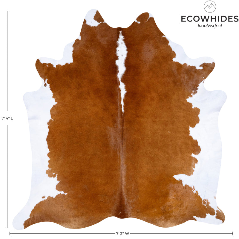 Brazilian Hereford Cowhide Rug Size 7'4" L x 7'2" W 7541