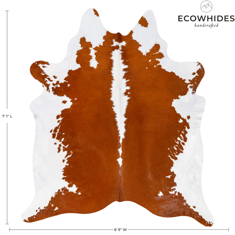 Brazilian Hereford Cowhide Rug Size 7'1" L x 6'9" W 7568