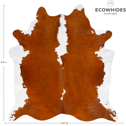 Brazilian Hereford Cowhide Rug Size 6'9" L x 6'8" W 7569