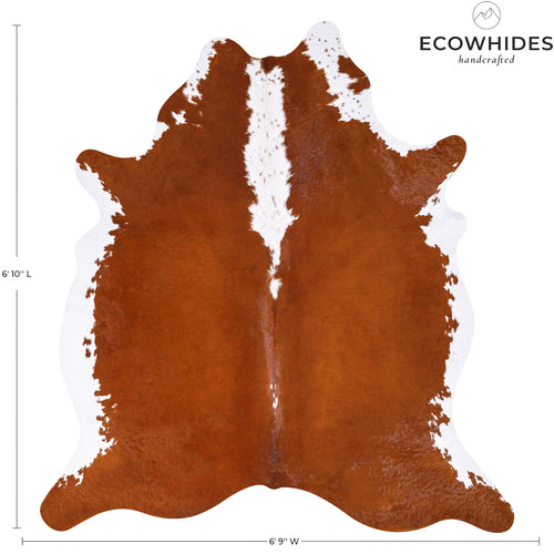 Brazilian Hereford Cowhide Rug Size 6'10" L x 6'9" W 7571