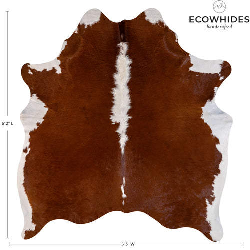 Brazilian Hereford Cowhide Rug Size 5'2" L x 5'3" W 7117