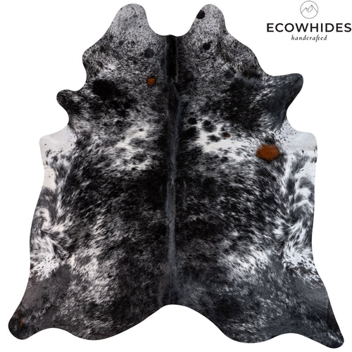 Black Salt And Pepper Cowhide Rug , Natural Suede Leather | eCowhides