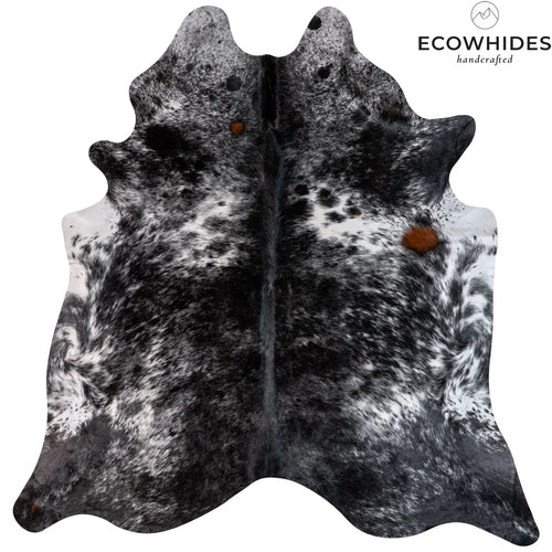 Black Salt And Pepper Cowhide Rug , Natural Suede Leather | eCowhides
