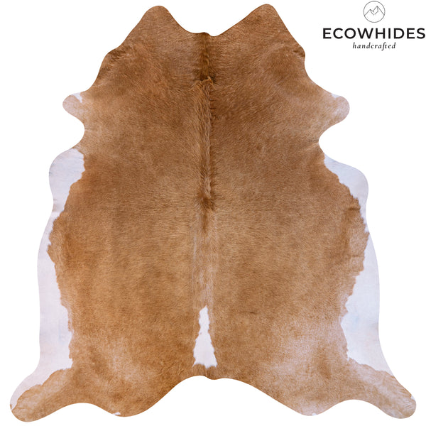 Brazilian Beige and White Cowhide Rug Size 7' L x 6'10" W 7017