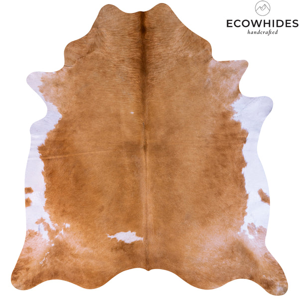 Brazilian Beige and White Cowhide Rug Size 6'11" L x 6'5" W 7025