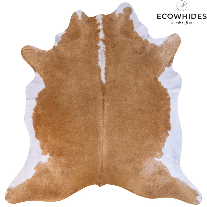 Brazilian Beige and White Cowhide Rug Size 7'3" L x 7' W 7028