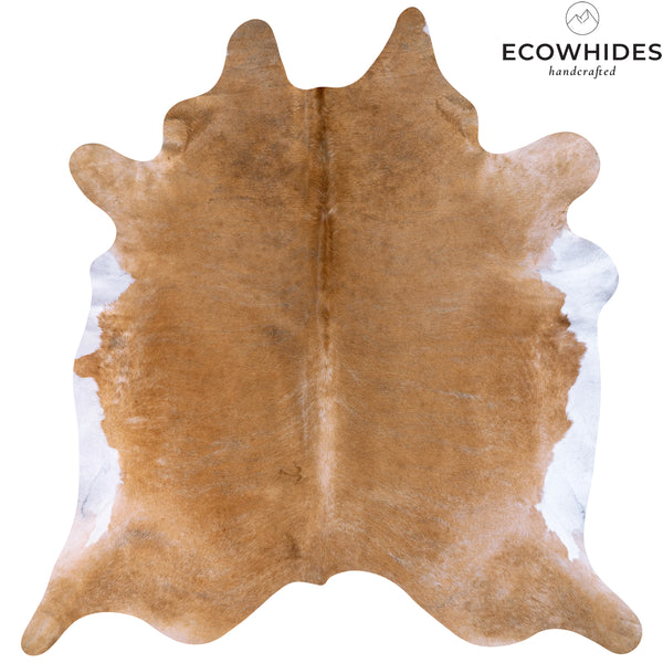 Brazilian Beige and White Cowhide Rug Size 8'2" L x 7'4" W 7050