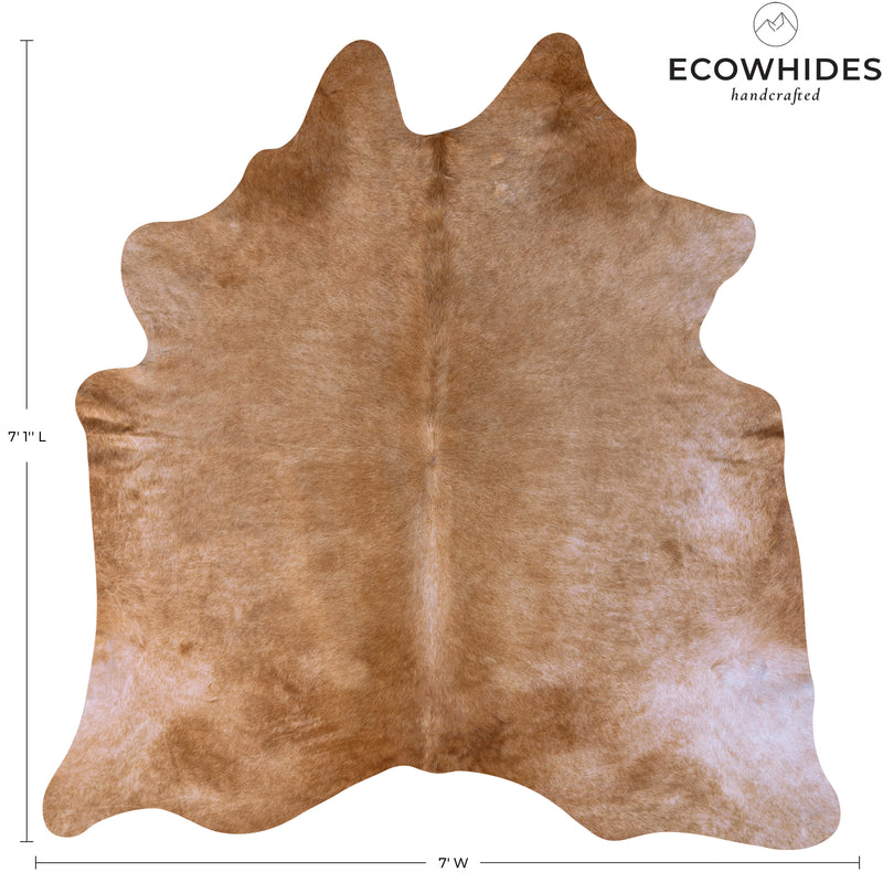 Brazilian Beige Cowhide Rug Size 7'1" L x 7' W 7069