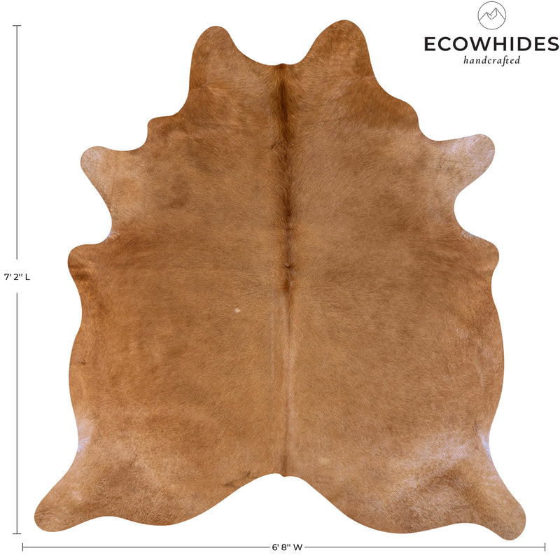 Brazilian Beige Cowhide Rug Size 7'2" L x 6'8" W 7072