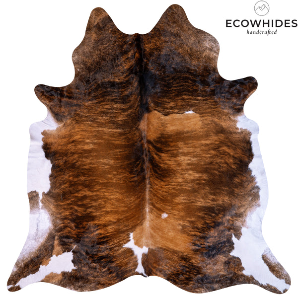 Brazilian Tricolor Cowhide Rug Size 7'7" L x 7'3" W 7088