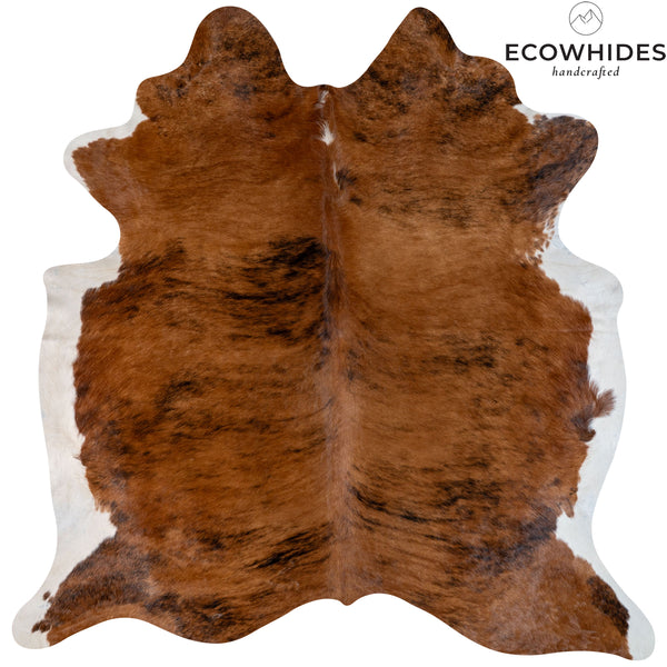 Brazilian Brindle White Belly Cowhide Rug Size 6'7" L x 6'2" W 7115