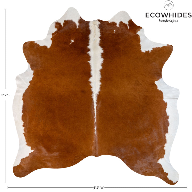 Brazilian Hereford Cowhide Rug Size 6'7" L x 6'2" W 7123