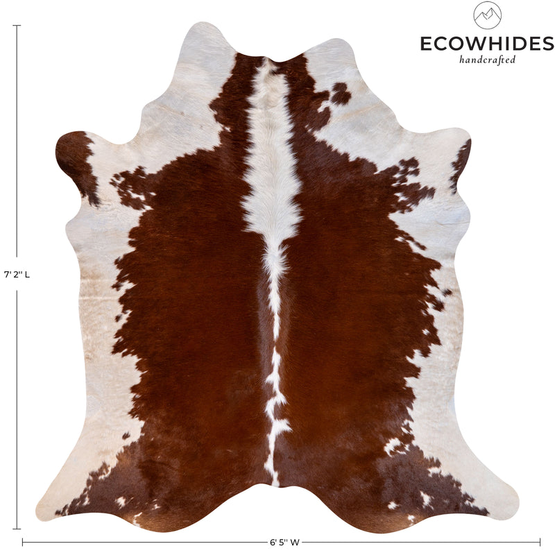 Brazilian Hereford Cowhide Rug Size 7'2" L x 6'5" W 7124