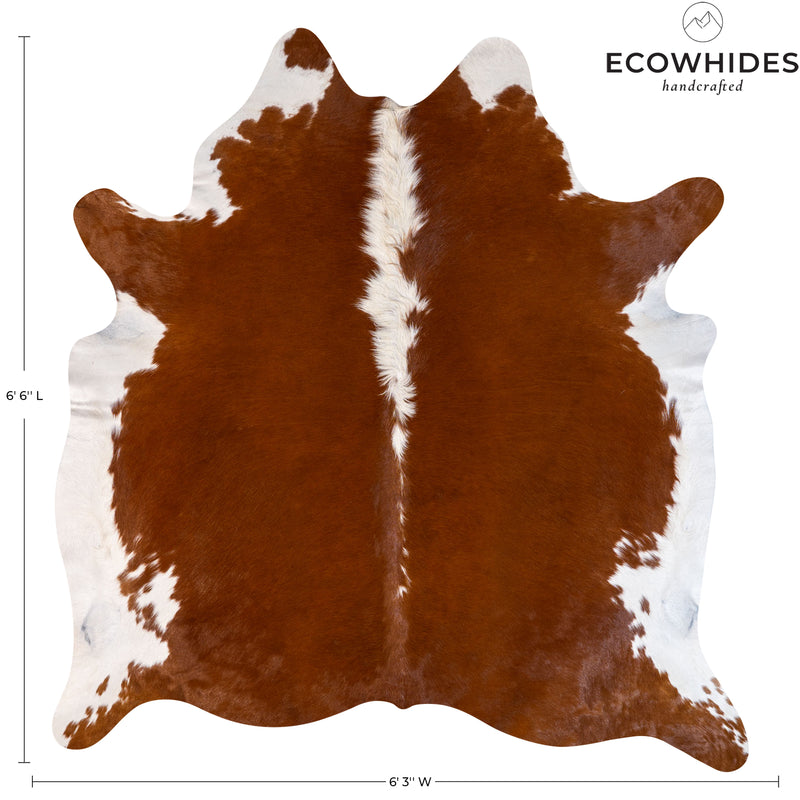 Brazilian Hereford Cowhide Rug Size 6'6" L x 6'3" W 7125