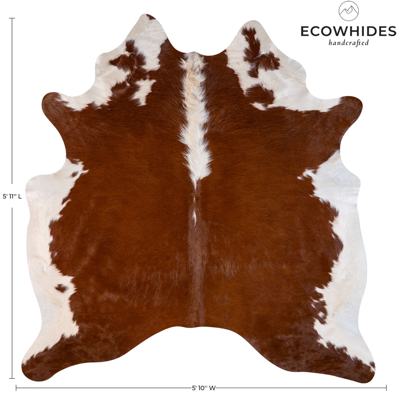 Brazilian Hereford Cowhide Rug Size 5'11" L x 5'10" W 7131