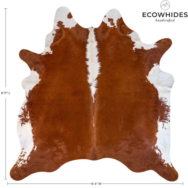 Brazilian Hereford Cowhide Rug Size 6'11" L x 6'4" W 7133