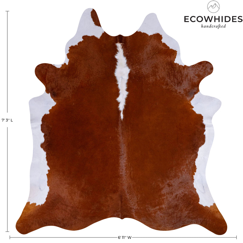 Brazilian Hereford Cowhide Rug Size 7'3" L x 6'11" W 7515