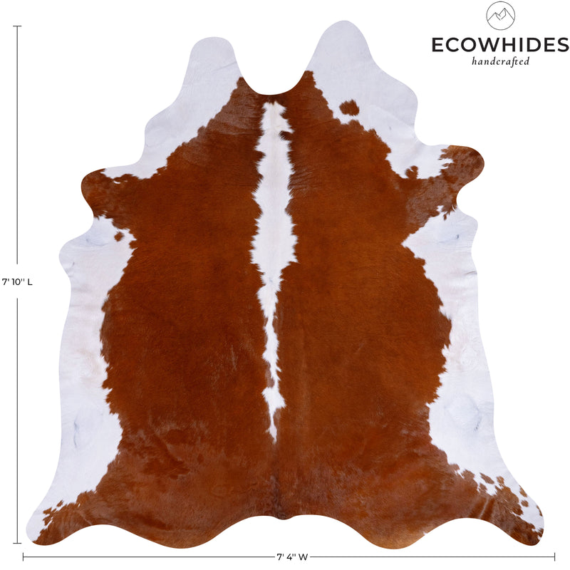 Brazilian Hereford Cowhide Rug Size 7'10" L x 7'4" W 7551