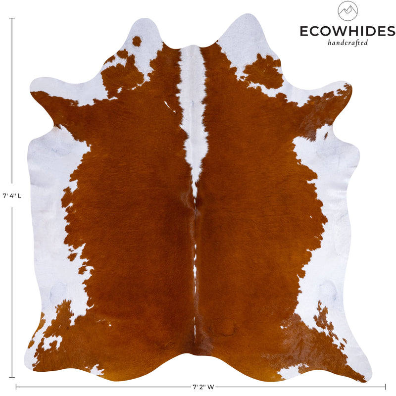 Brazilian Hereford Cowhide Rug Size 7'4" L x 7'2" W 7553