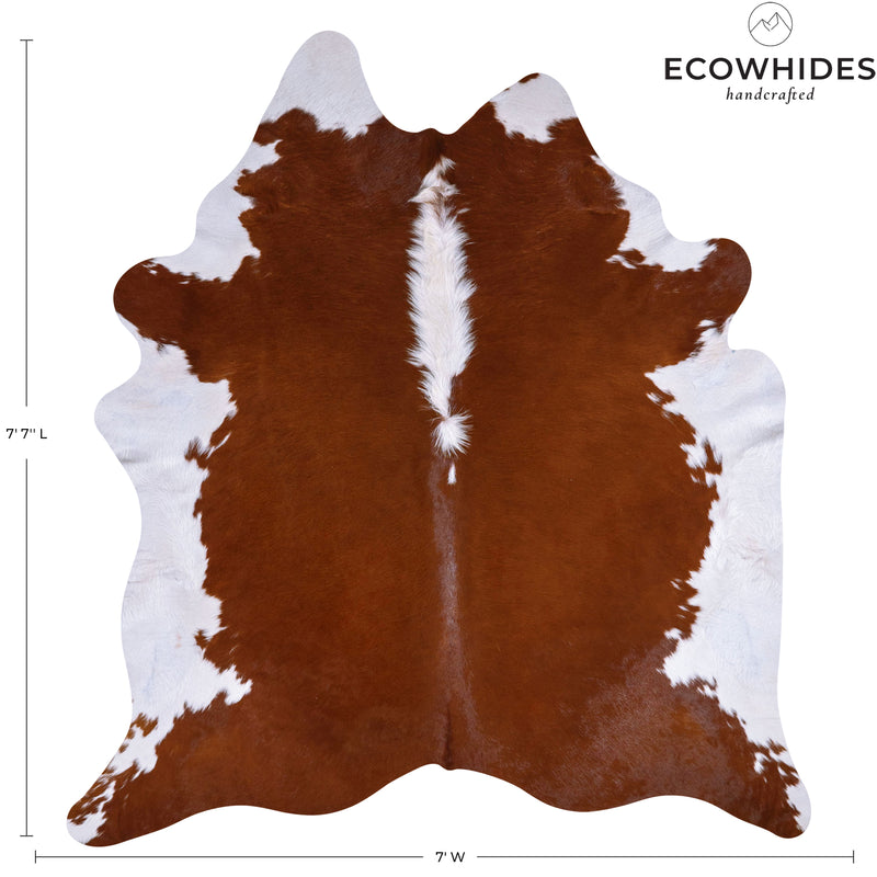 Brazilian Hereford Cowhide Rug Size 7'7" L x 7' W 7556