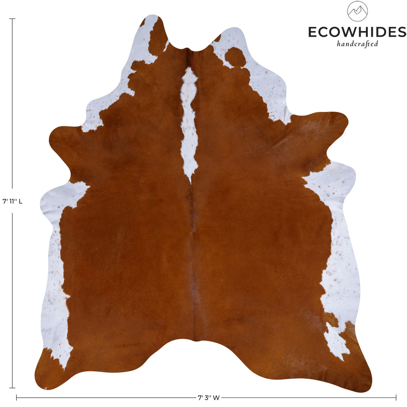 Brazilian Hereford Cowhide Rug Size 7'11" L x 7'3" W 7557