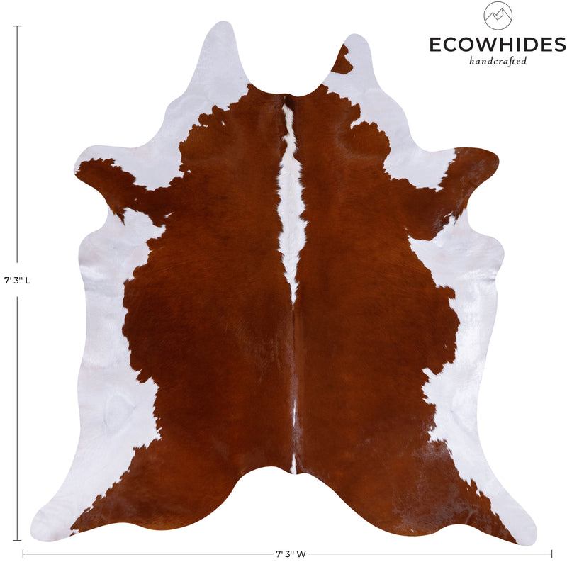 Brazilian Hereford Cowhide Rug Size 7'3" L x 7'3" W 7560