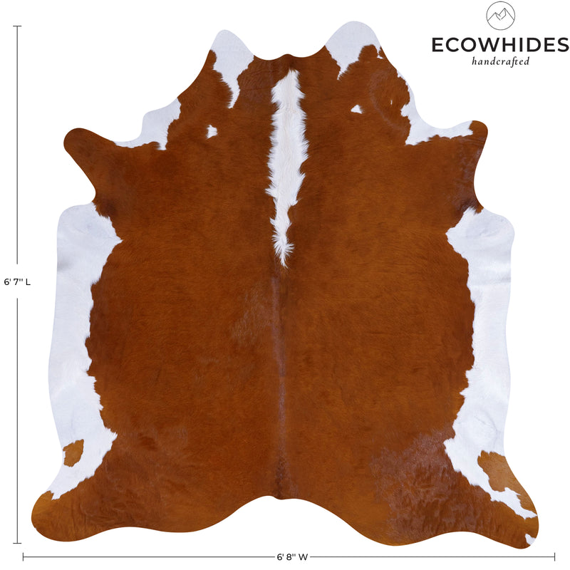 Brazilian Hereford Cowhide Rug Size 6'7" L x 6'8" W 7567