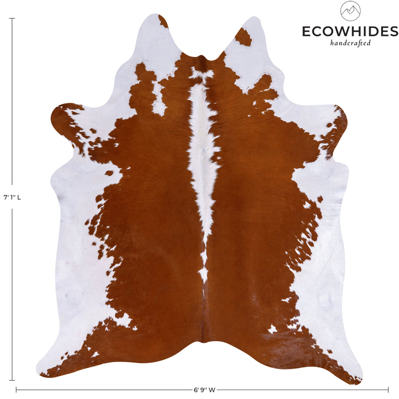 Brazilian Hereford Cowhide Rug Size 7'1" L x 6'9" W 7568