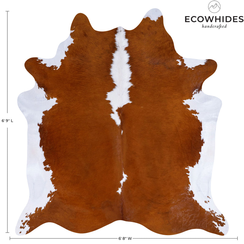 Brazilian Hereford Cowhide Rug Size 6'9" L x 6'8" W 7569