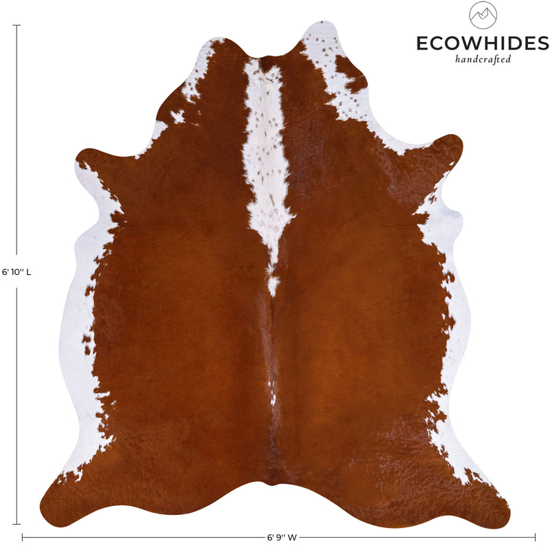 Brazilian Hereford Cowhide Rug Size 6'10" L x 6'9" W 7571