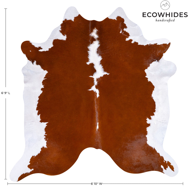 Brazilian Hereford Cowhide Rug Size 6'9" L x 6'10" W 7578