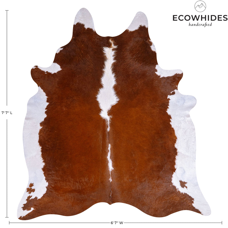 Brazilian Hereford Cowhide Rug Size 7'7" L x 6'7" W 7579