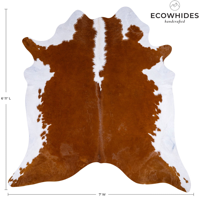 Brazilian Hereford Cowhide Rug Size 6'11" L x 7' W 7584