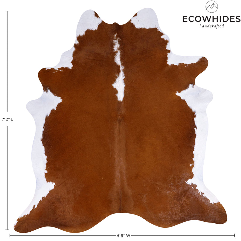 Brazilian Hereford Cowhide Rug Size 7'2" L x 6'9" W 7588