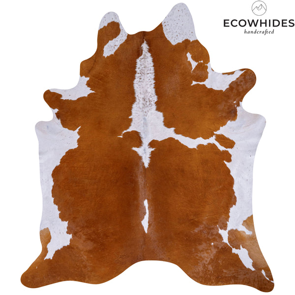 Brazilian Brown and White Cowhide Rug Size 7'5" L x 6'7" W 7591