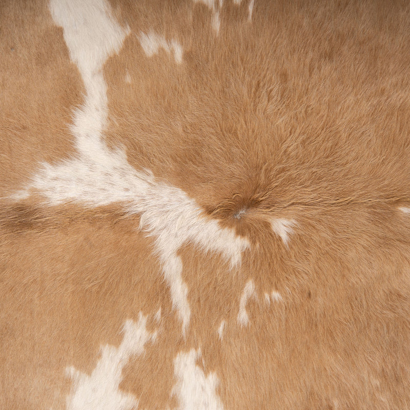 Brazilian Palomino and White Cowhide Rug Size 7'6" L x 7'3" W 7175