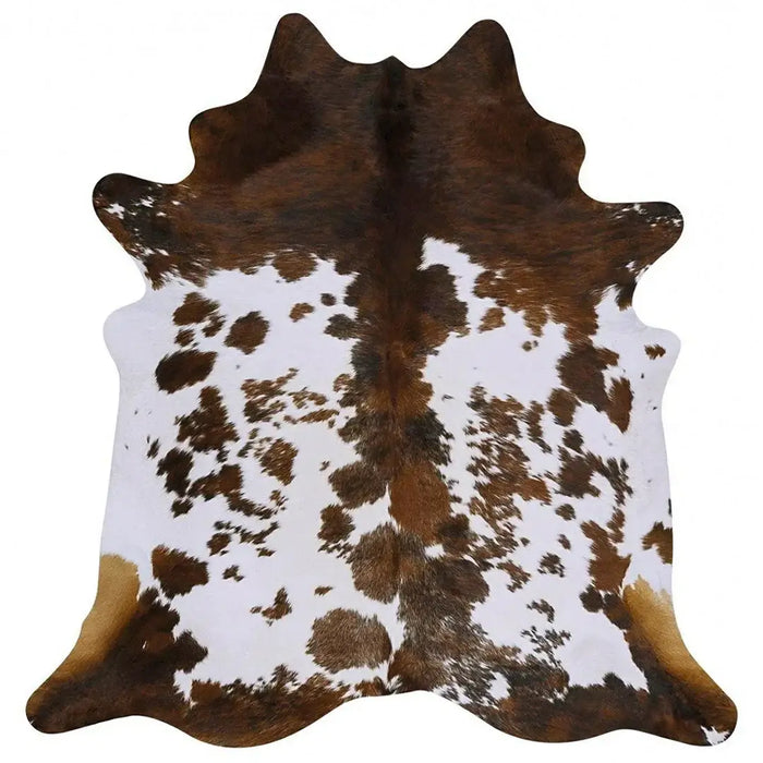 Tricolor Brazilian Cowhide Rug, Natural Suede Leather | eCowhides