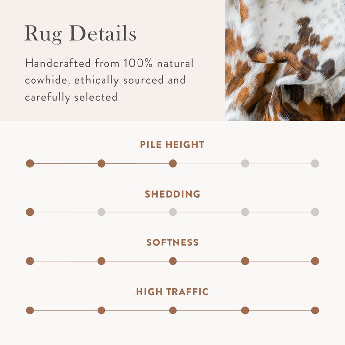 White Tricolor Cowhide Rug Size 7'7" L x 6'8" W 1949