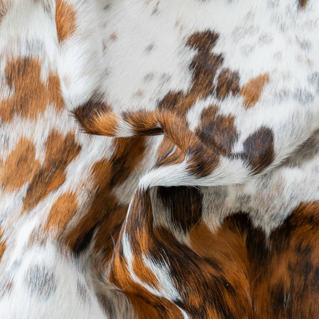 White tricolor finest quality cowhide