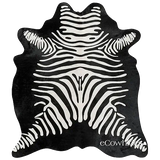Zebra Reverse Cowhide Rug , Natural Suede Leather | eCowhides