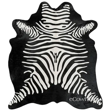 Zebra Reverse Cowhide Rug , Natural Suede Leather | eCowhides