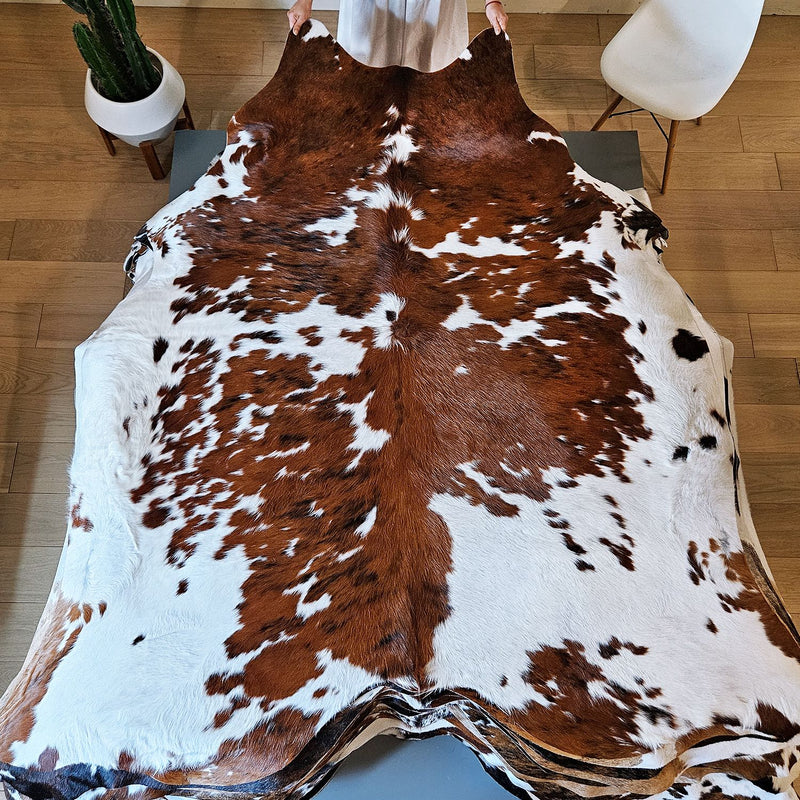 Tricolor Cowhide Rug Size 7'5" L x 6'9" W 7900