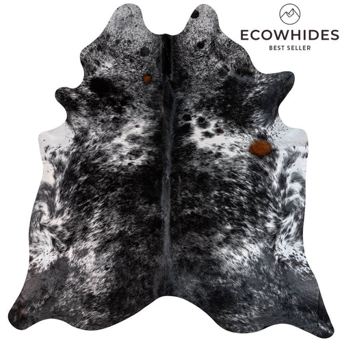 Black Salt And Pepper Cowhide Rug , Natural Suede Leather | eCowhides