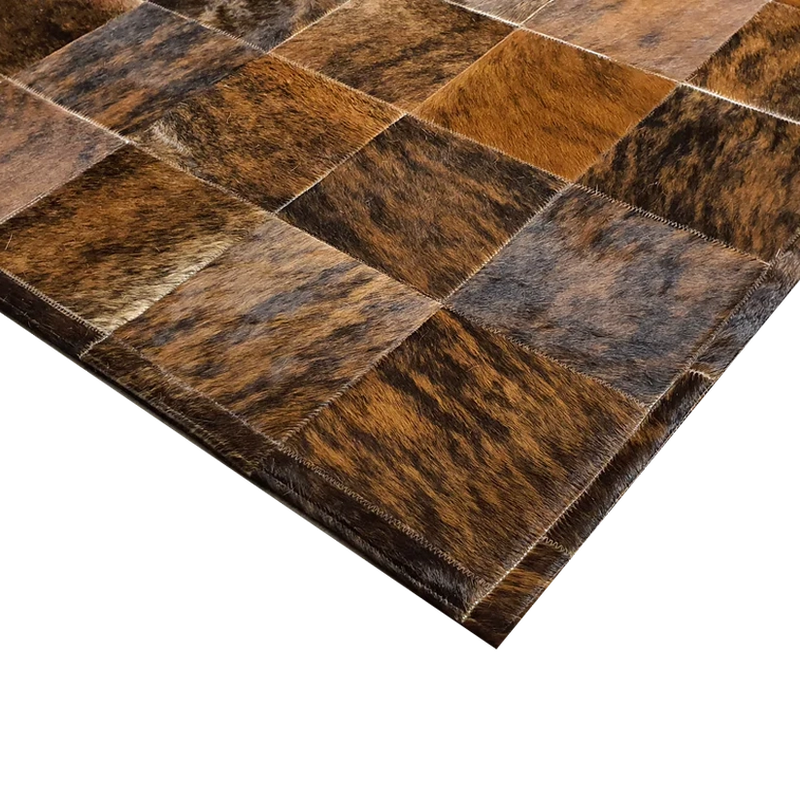 Brindle Patchwork Cowhide Rug , Anti-Slip Backing | eCowhides