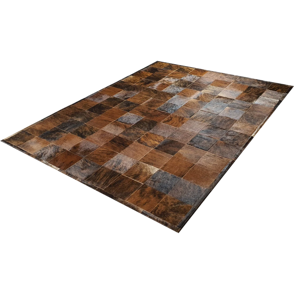 Brindle Patchwork Cowhide Rug , Anti-Slip Backing | eCowhides