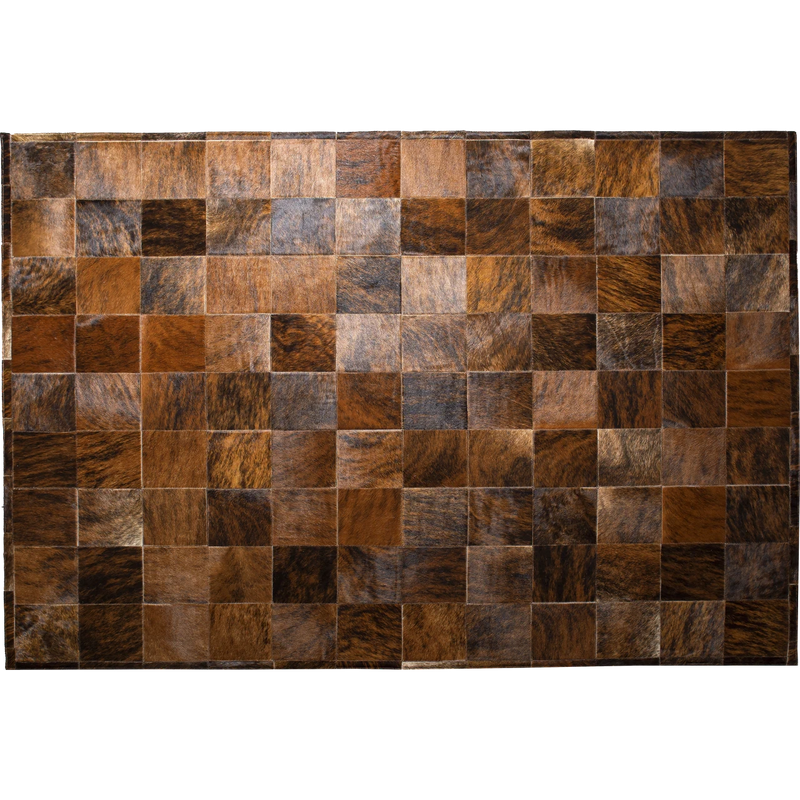 Brindle Patchwork Cowhide Rug , Anti-Slip Backing | eCowhides