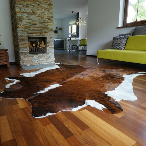 Brindle White Belly Cowhide Rug