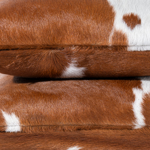 Brown and White Cowhide Pillow