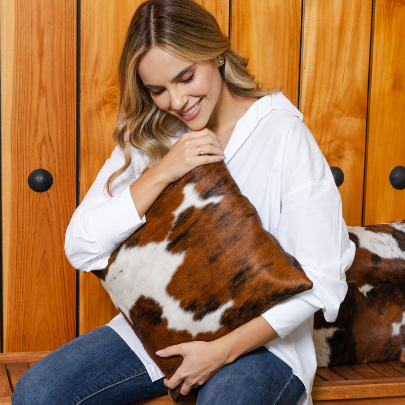 Tricolor Cowhide Pillow