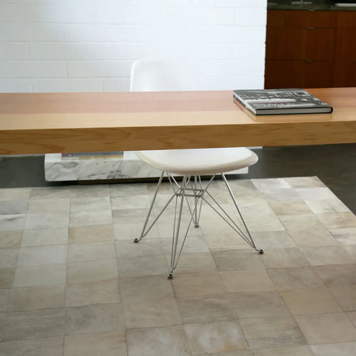 Rhodes Grey Brindle Cowhide Rug, Natural Suede Leather | eCowhides